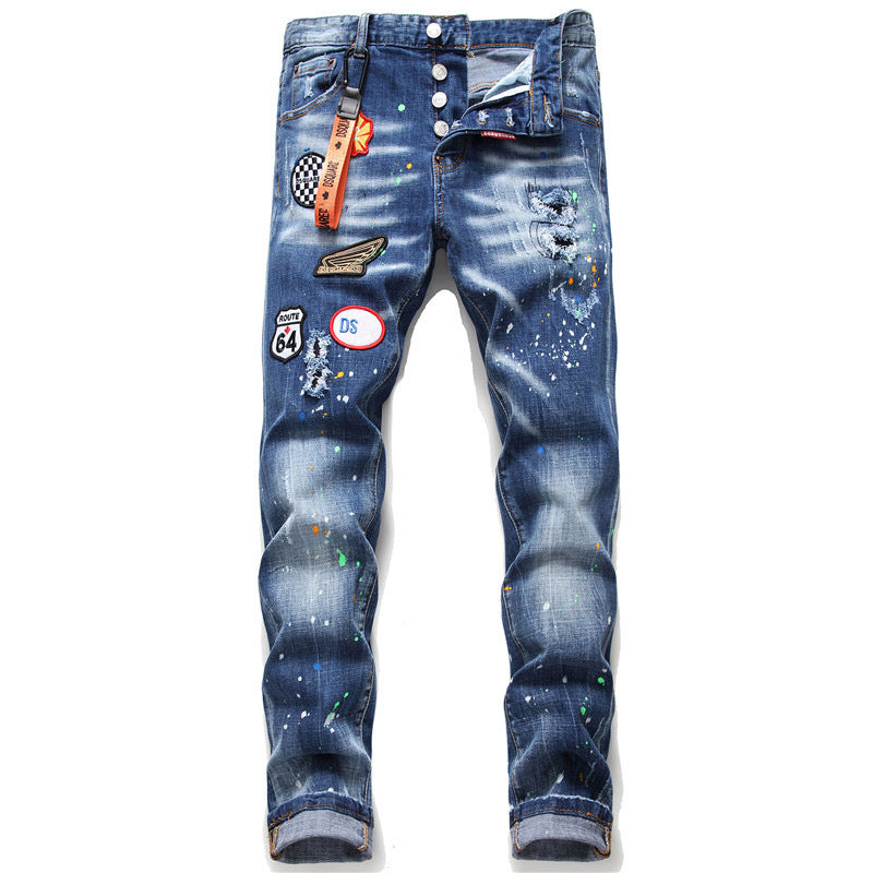 SOLA-DSQ2 Embroidery holes Jeans