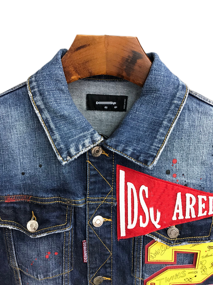 SOLA-DSQ2 2024ss Man Embroidery Denim Jacket