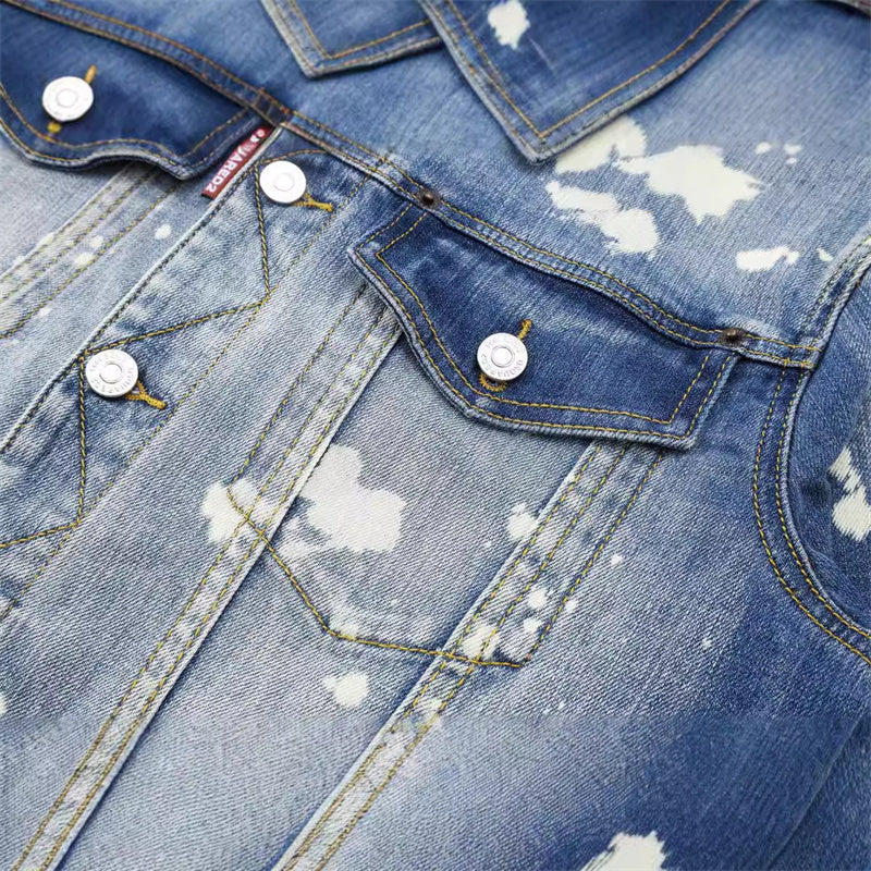 SOLA-DSQ2 2024ss Ink splash Denim Jacket