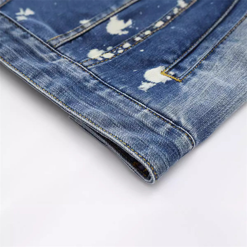 SOLA-DSQ2 2024ss Ink splash Denim Jacket