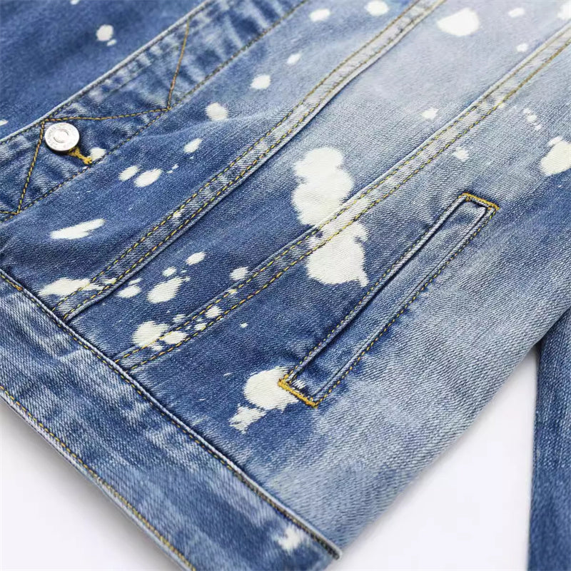 SOLA-DSQ2 2024ss Ink splash Denim Jacket