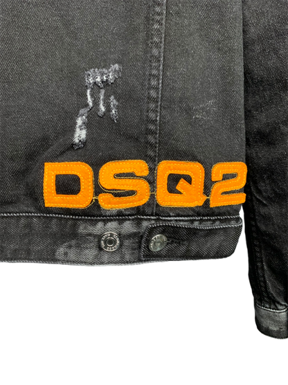 SOLA-DSQ2 Man Black Hole Denim Jacket