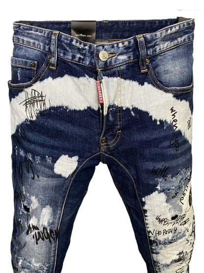 D2 Man Ink Splash Hole Jeans