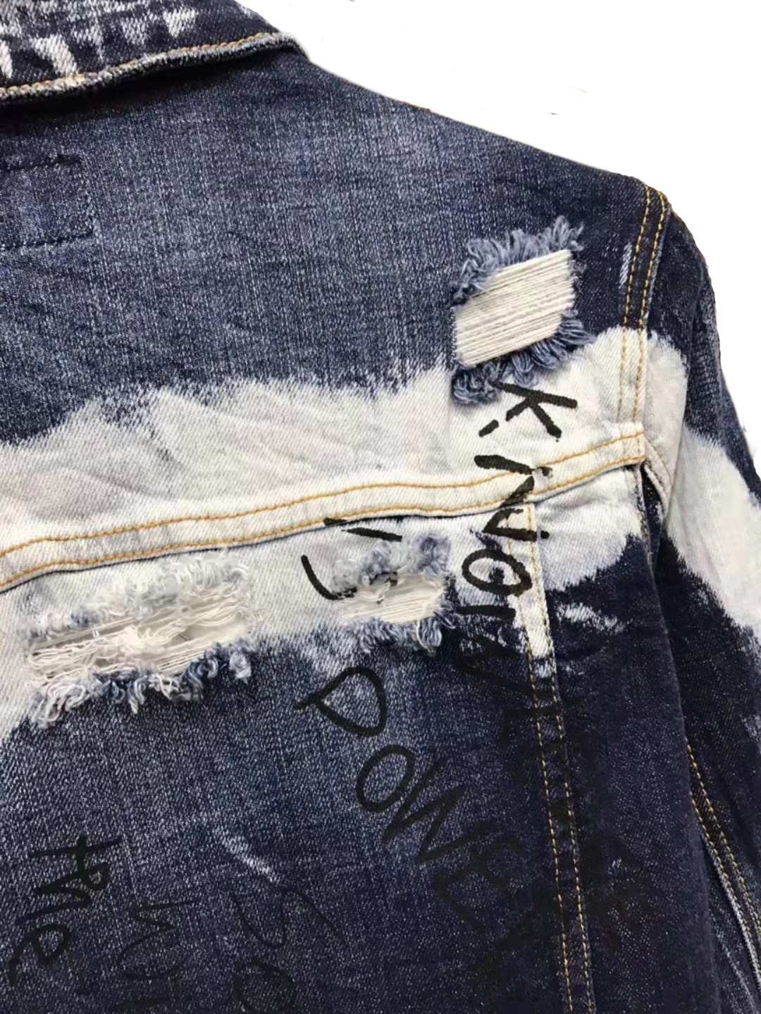 DSQ2 2024ss Man Hole Graffiti Denim Jacket