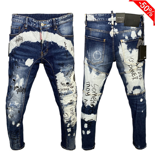 D2 Man Ink Splash Hole Jeans