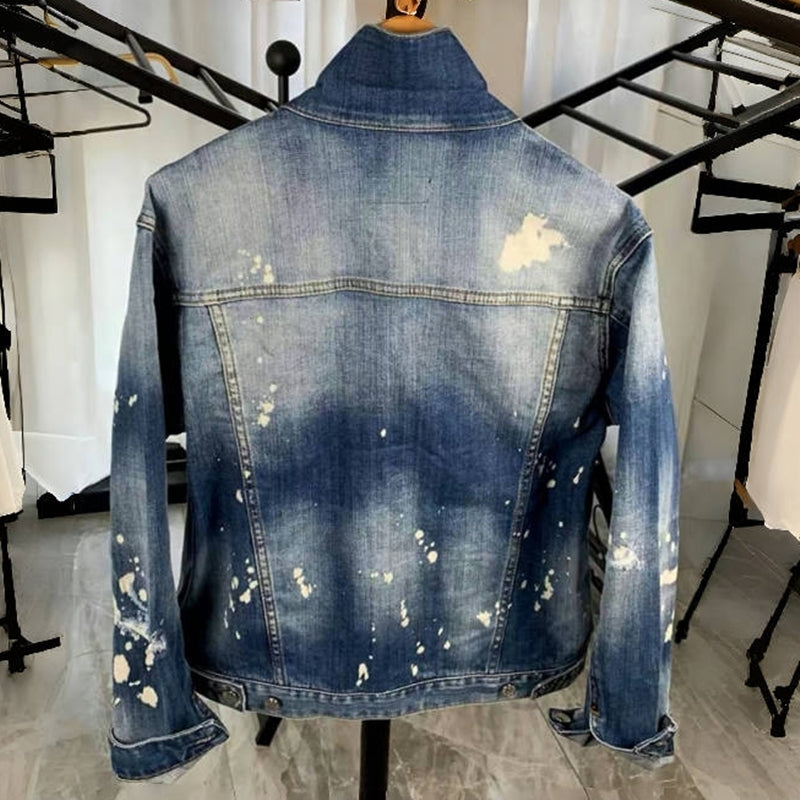 SOLA-DSQ2 2024ss Ink splash Denim Jacket