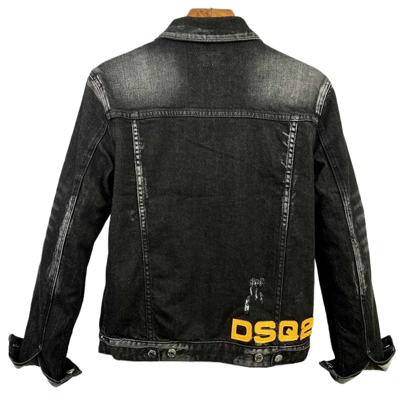 SOLA-DSQ2 Man Black Hole Denim Jacket