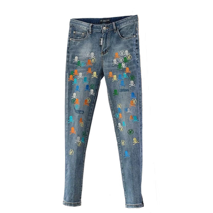 PP Skull embroidery Jeans