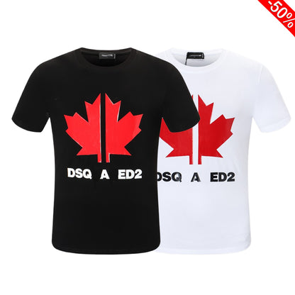 New-D2 Maple Leaf Print T-shirt