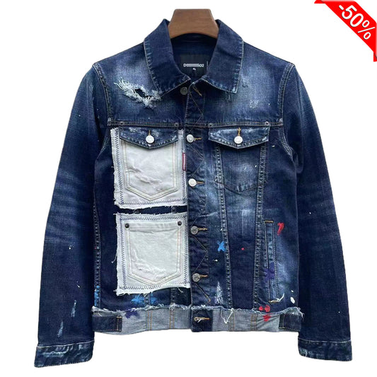 DSQ2 2024ss Man Hole Stitching Denim Jacket