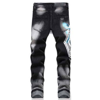 SOLA-PP Lettering Print Jeans