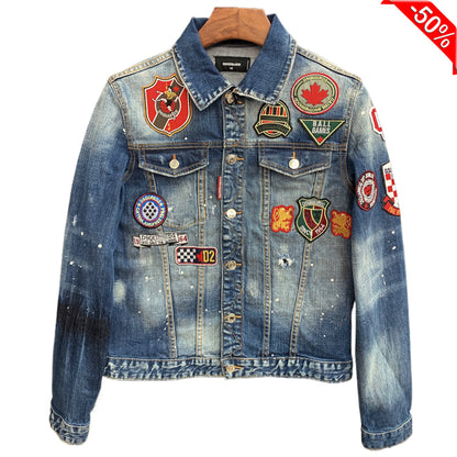 SOLA-DSQ2 2024ss Man Badge Denim Jacket