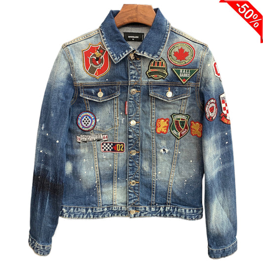 SOLA-DSQ2 2024ss Man Badge Denim Jacket