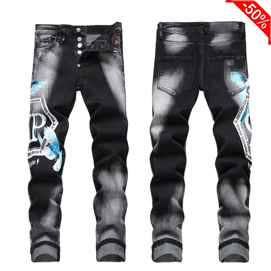 SOLA-PP Lettering Print Jeans