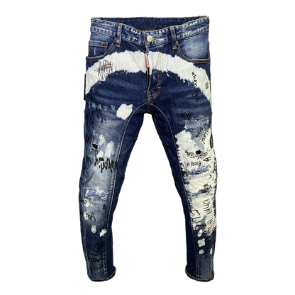 D2 Man Ink Splash Hole Jeans