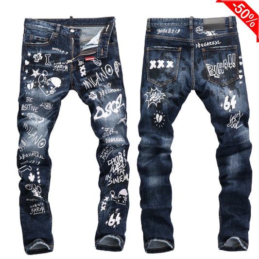 SOLA-DSQ2 New Man Graffiti Jeans