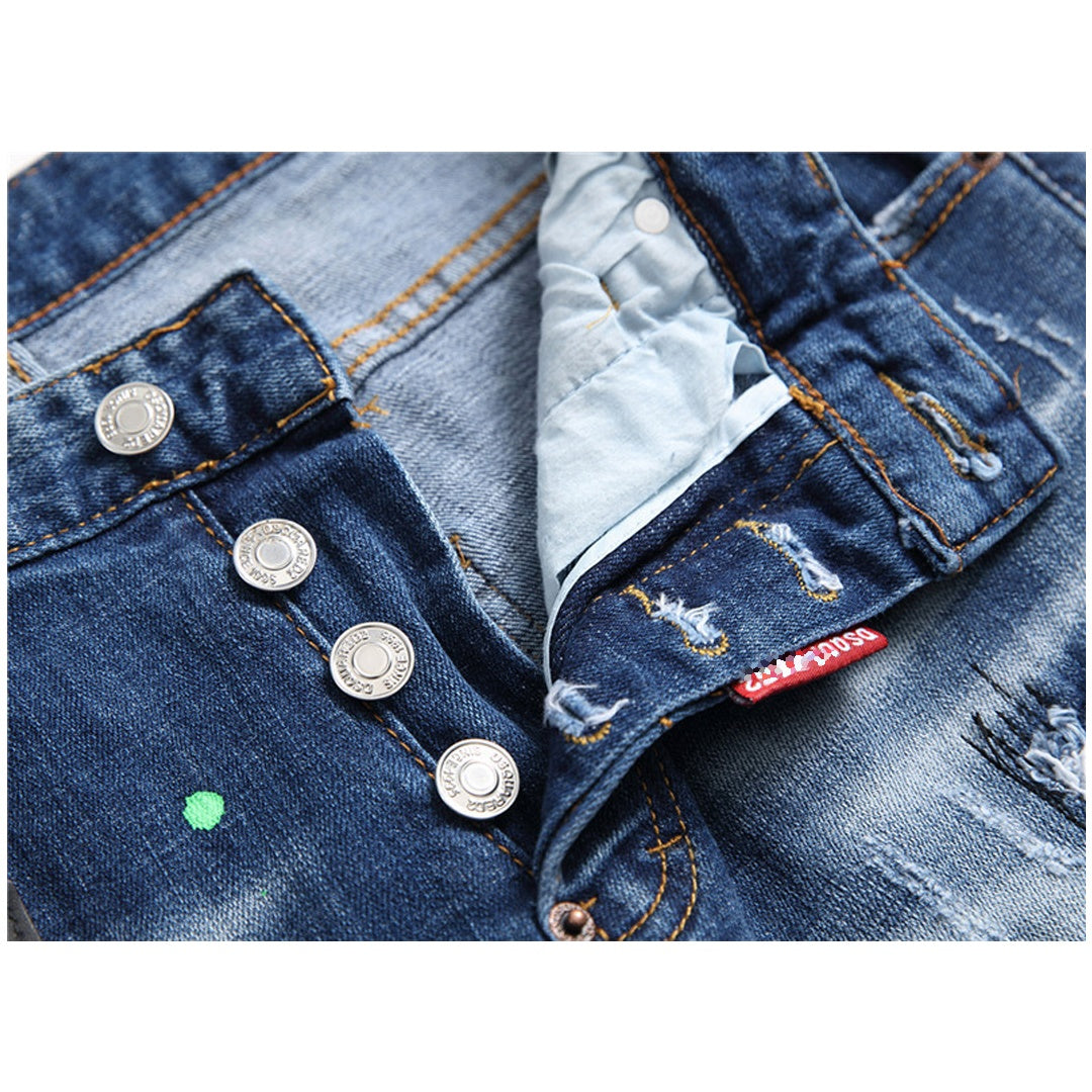 SOLA-DSQ2 Embroidery holes Jeans