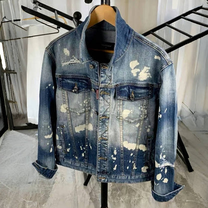 SOLA-DSQ2 2024ss Ink splash Denim Jacket