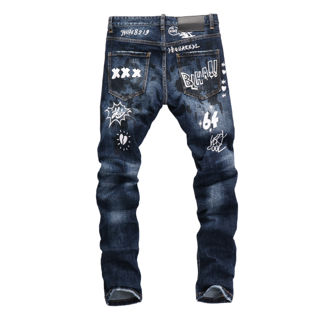 SOLA-DSQ2 New Man Graffiti Jeans