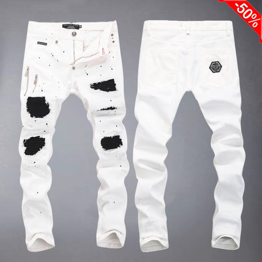 PP White Hole Jeans#8360