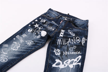 SOLA-DSQ2 New Man Graffiti Jeans