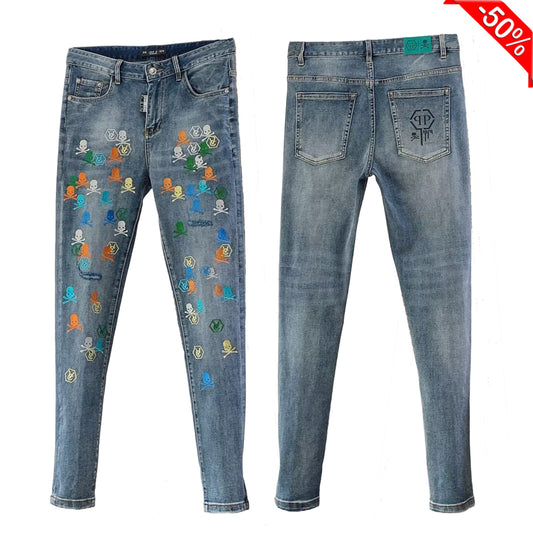 PP Skull embroidery Jeans