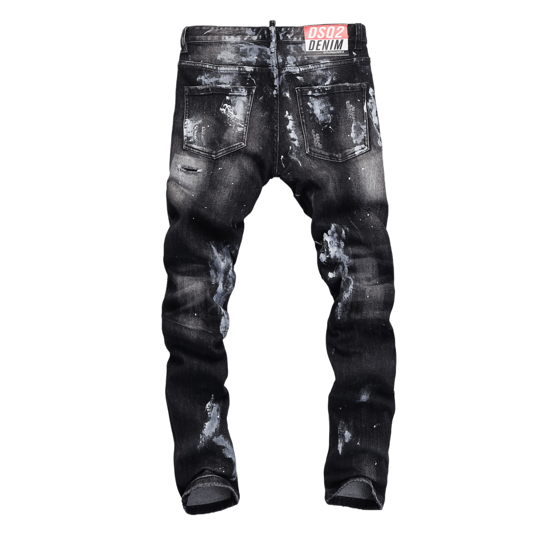 SOLA-DSQ2 New Ink Splash Man Hole Jeans