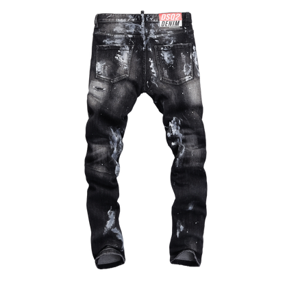 SOLA-DSQ2 New Ink Splash Man Hole Jeans