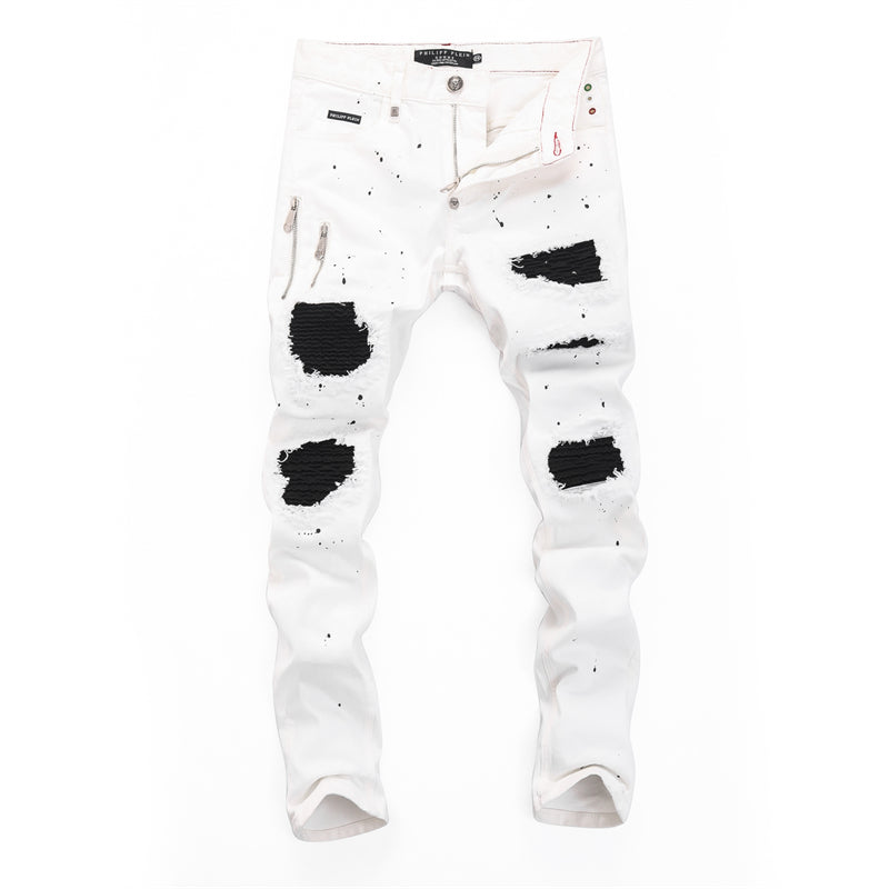 PP White Hole Jeans#8360