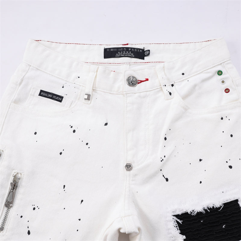 PP White Hole Jeans#8360