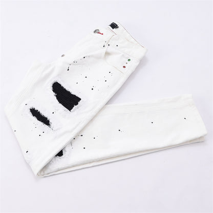 PP White Hole Jeans#8360