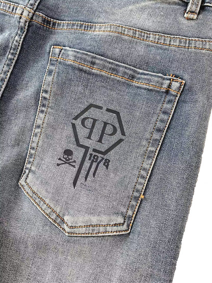 PP Skull embroidery Jeans