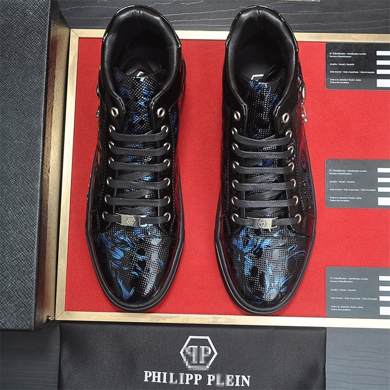 PP New Men's Skull high-top leather Sneakers