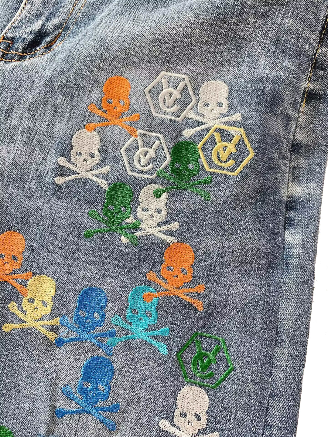 PP Skull embroidery Jeans