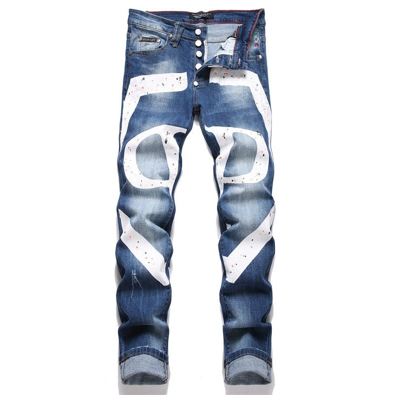 SOLA-PP Lettering Print Jeans