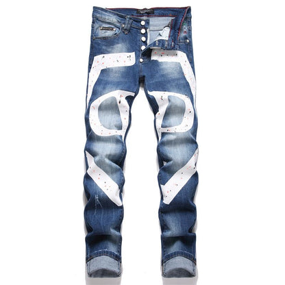 SOLA-PP Lettering Print Jeans