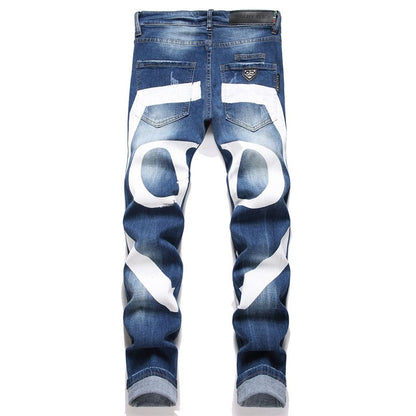 SOLA-PP Lettering Print Jeans