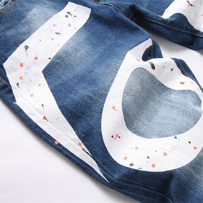 SOLA-PP Lettering Print Jeans