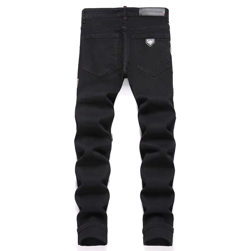 SOLA-PP PHILIPP Tiger Head Patch Jeans 