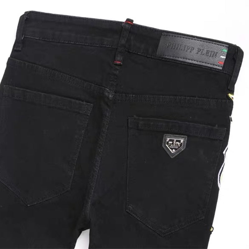 SOLA-PP PHILIPP Tiger Head Patch Jeans 