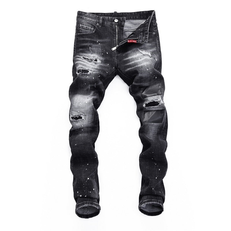 SOLA-DSQ2 Hole spray ink wash Jeans