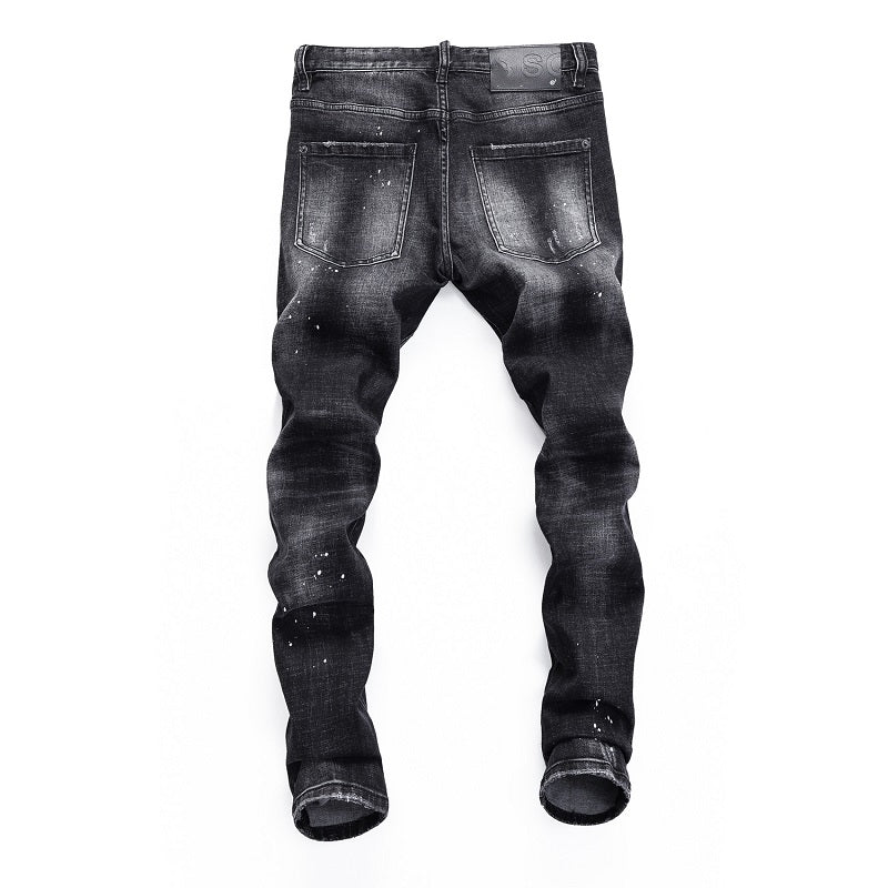 SOLA-DSQ2 Hole spray ink wash Jeans